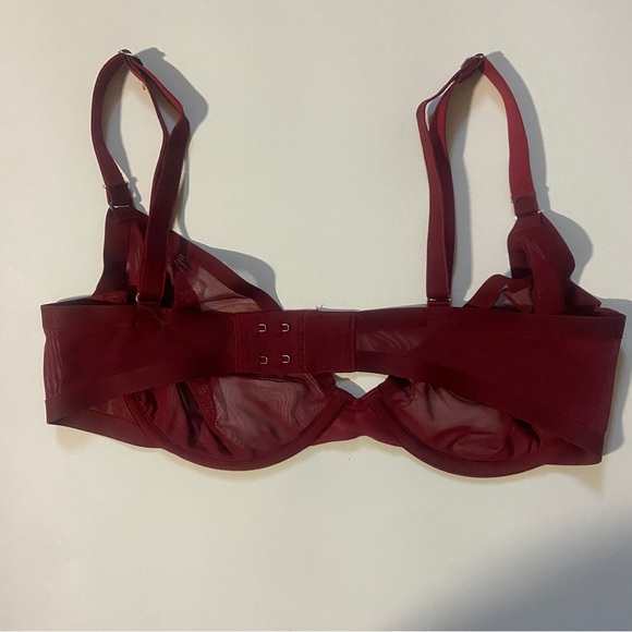 CUUP plunge mesh bra 32E in red/claret - Picture 2 of 3